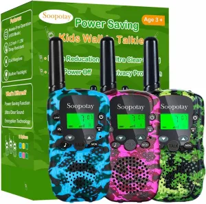 Walkie Talkies for Kids, Walkie Talkie Long Range for Girls Boys, Outdoor Toys for Ages 4-8-12, Built-in Flashlight, 22 Channels, Birthday Gifts for 3 4 5 6 7 8 9 10 Year Old Girl Boys