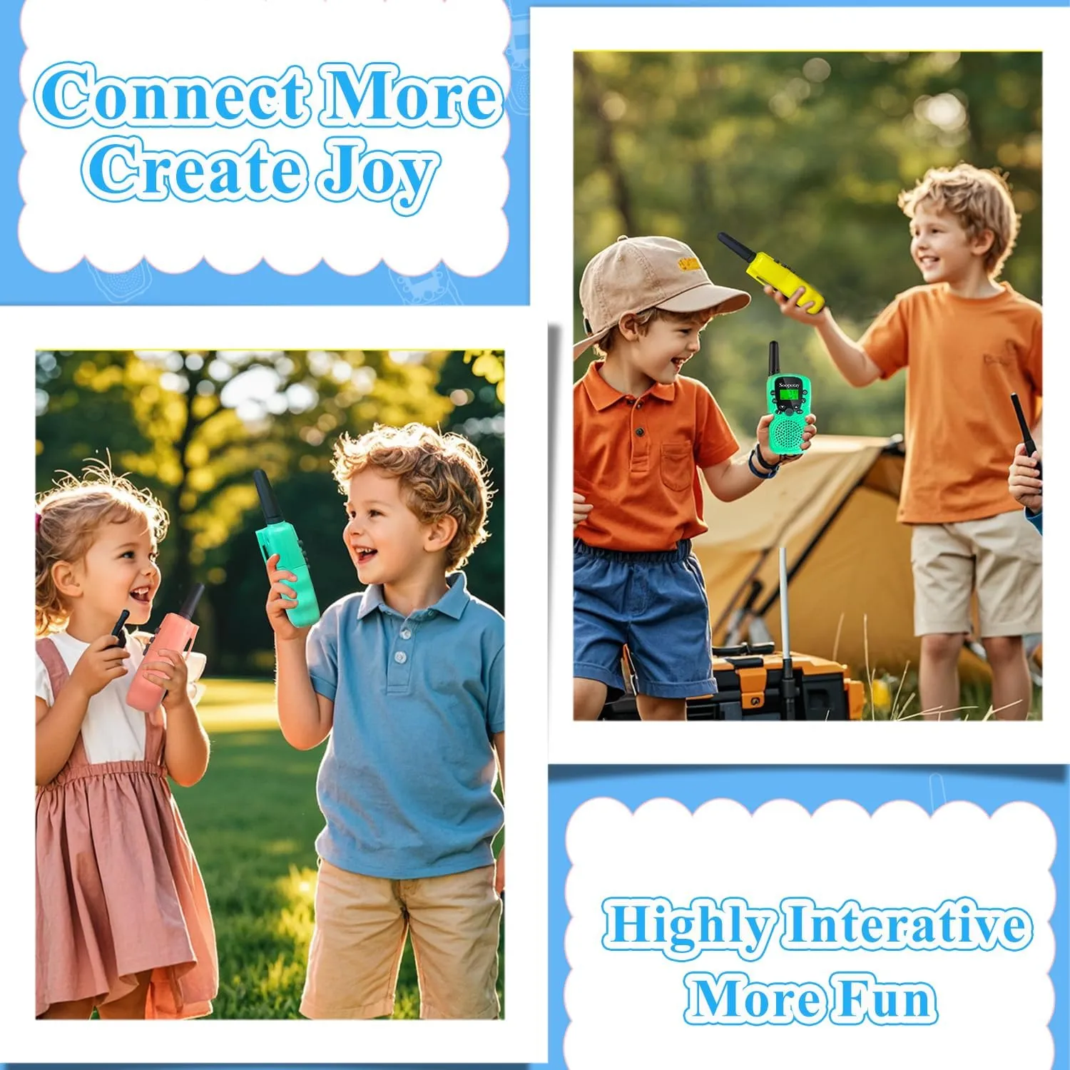 Walkie Talkies for Kids, Walkie Talkie Toys for Girls and Boys, Outdoor Toys for Ages 4-8-12, Built-in Flashlight, 22 Channels, Easter Basket Stuffers, Easter Gifts for Kids