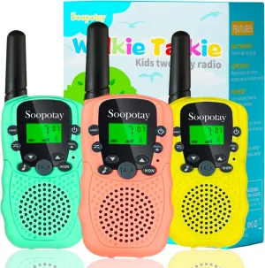 Walkie Talkies for Kids, Walkie Talkie Toys for Girls and Boys, Outdoor Toys for Ages 4-8-12, Built-in Flashlight, 22 Channels, Easter Basket Stuffers, Easter Gifts for Kids