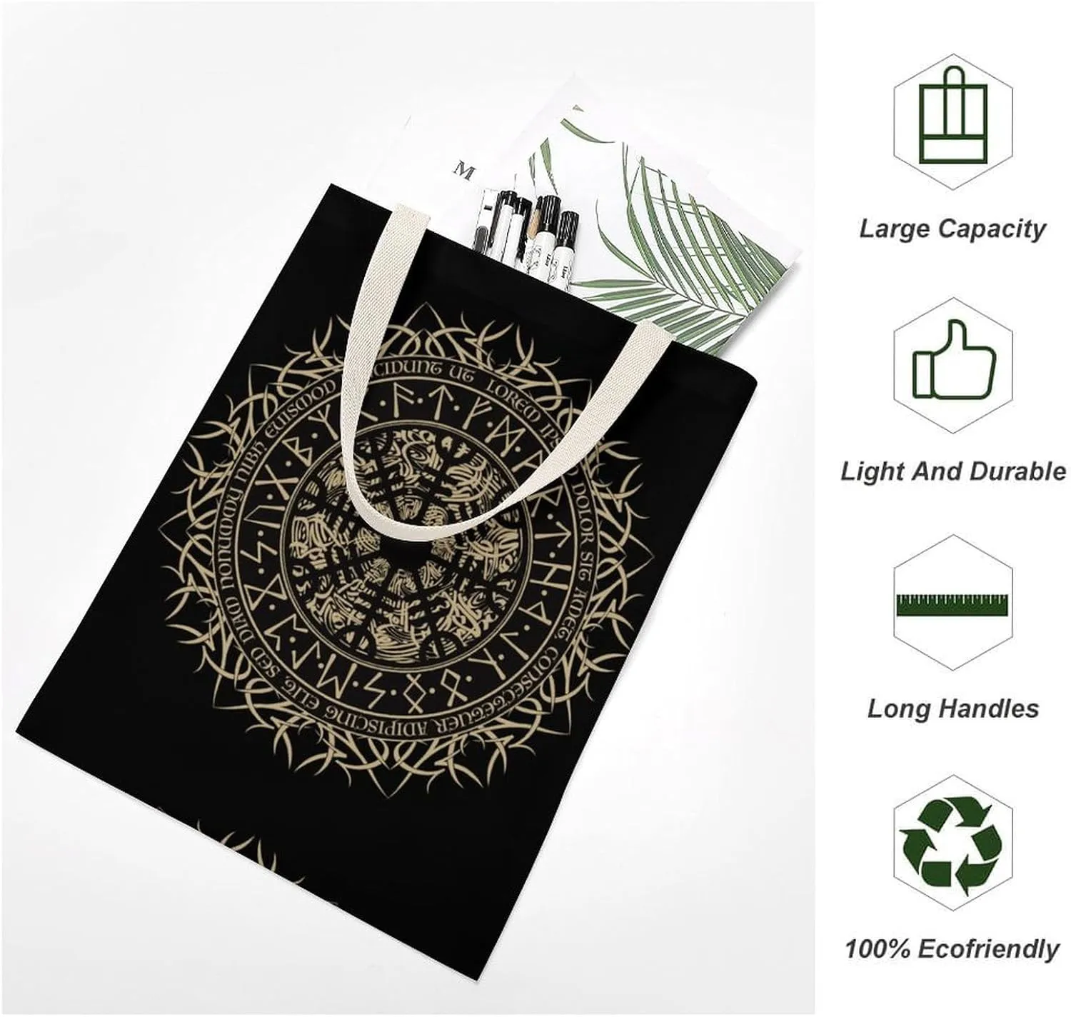 Water Fire Softball Baseball Portable Canvas Tote Bag with Double-sided Printing Unisex