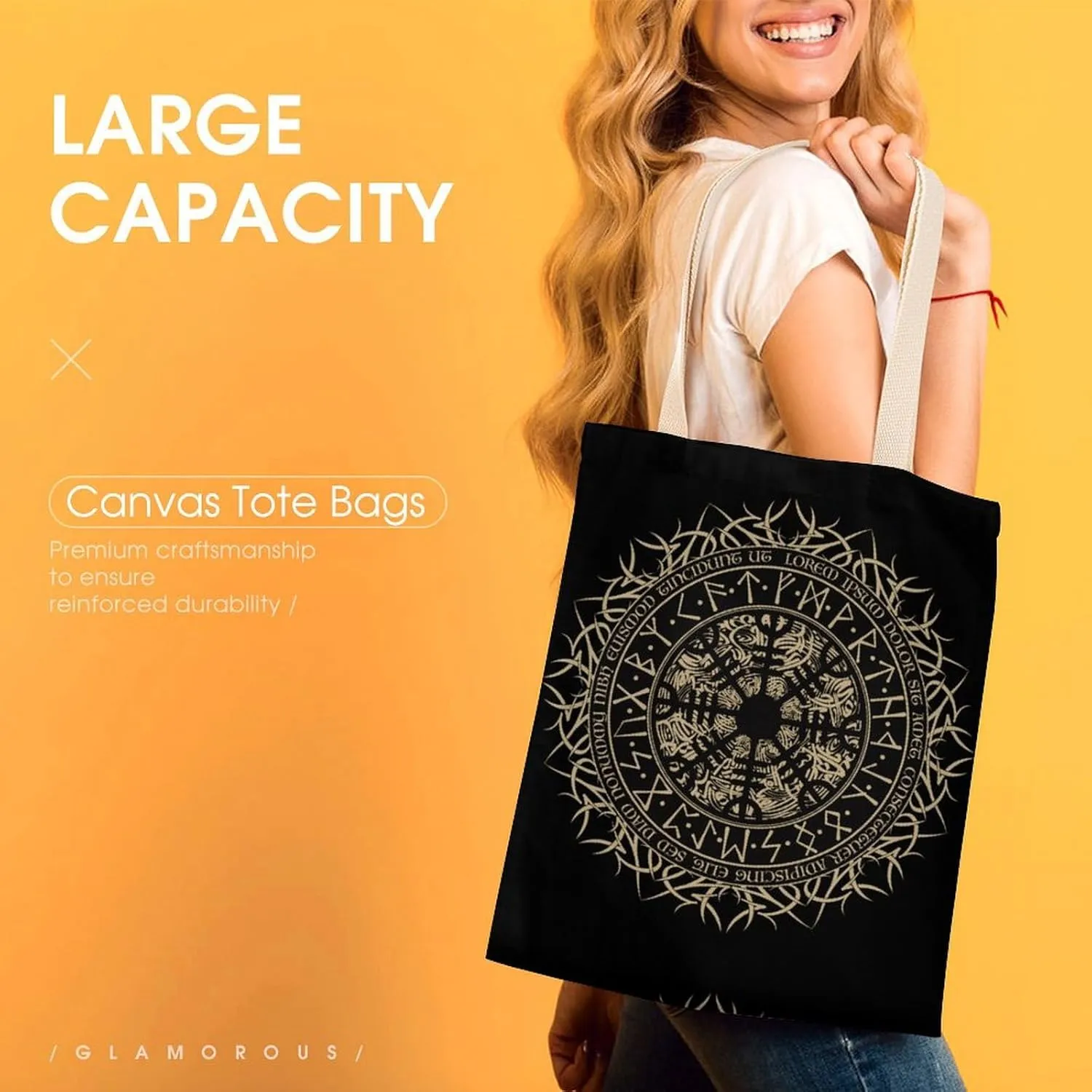 Water Fire Softball Baseball Portable Canvas Tote Bag with Double-sided Printing Unisex