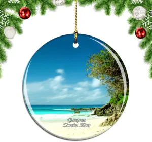 Weekino Costa Rica Manuel Antonio National Park Quepos Christmas Xmas Tree Ornament Decoration Hanging Pendant Decor City Travel Souvenir Collection Double Sided Porcelain 2.85 Inch