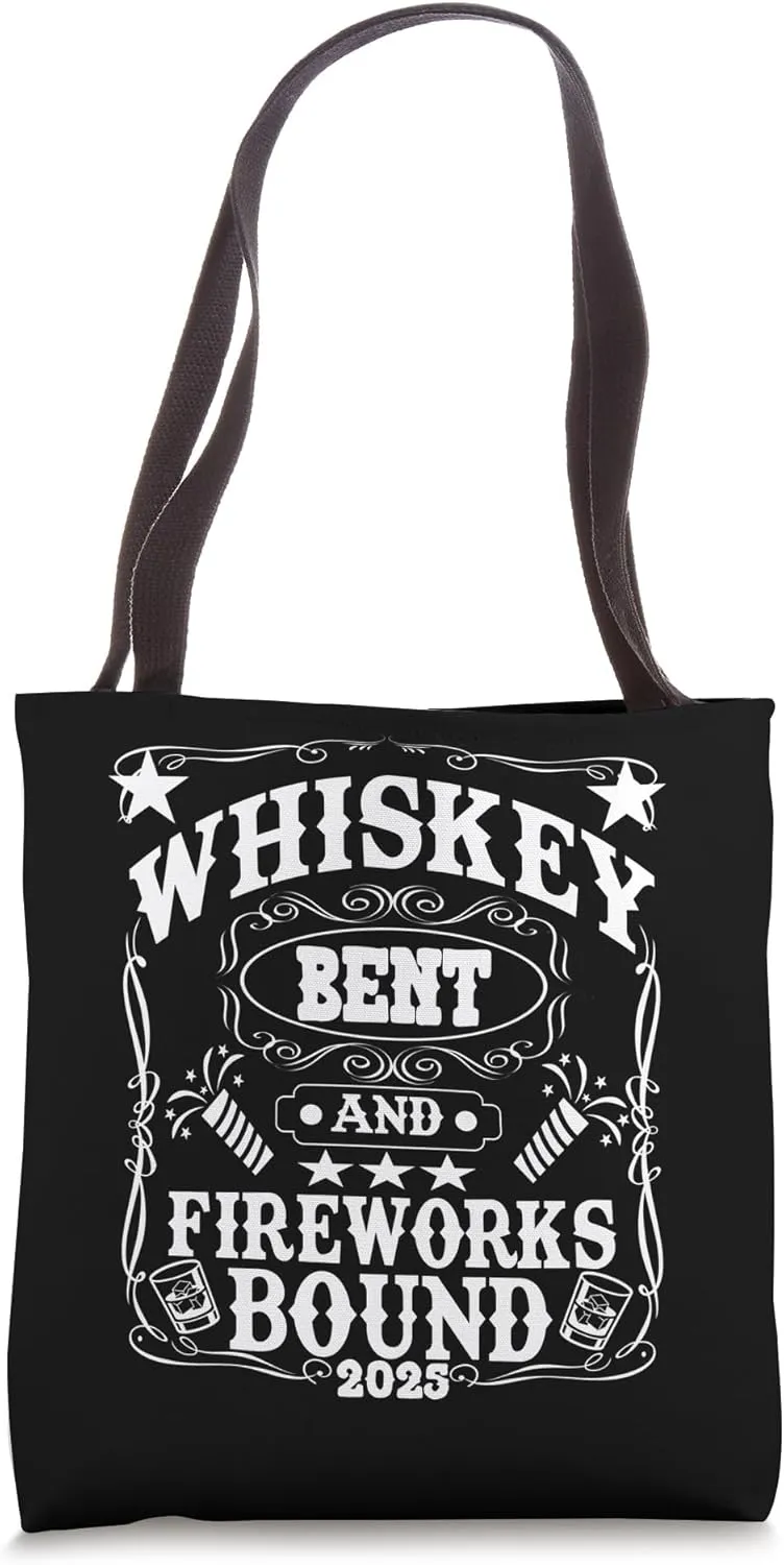 Whiskey Bent Fireworks Bound Double Back Print Tote Bag