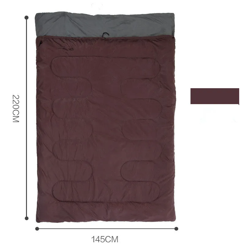 Widened double sleeping bag outdoor camping indoor lunch break adult cotton sleeping bag three season envelope type