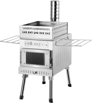 WillowyBe Outdoor Sauna Hot Tent Stove, Rocket Stove Heater, Portable Camping Wood Stove for Dry Sauna, Cooking for Husband and Friends