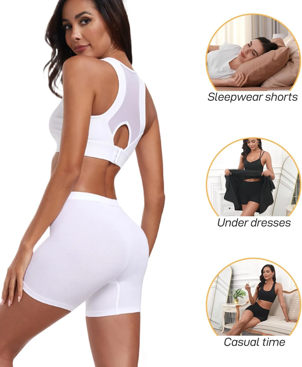 wirarpa Women's Modal Boy Shorts Panties Soft Microfiber Boxer Briefs Underwear 4 Pack