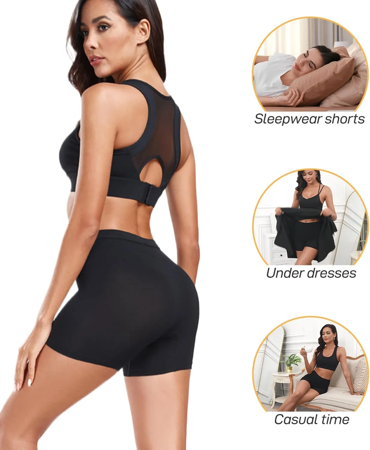wirarpa Women's Modal Boy Shorts Panties Soft Microfiber Boxer Briefs Underwear 4 Pack