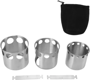 Wood Burning Camp Stove Removable, Camp Wood Stove Portable Foldable,with Outdoor Camping Stove (5 Pieces) and Storage Bag, for Outdoor Hiking Picnic BBQ