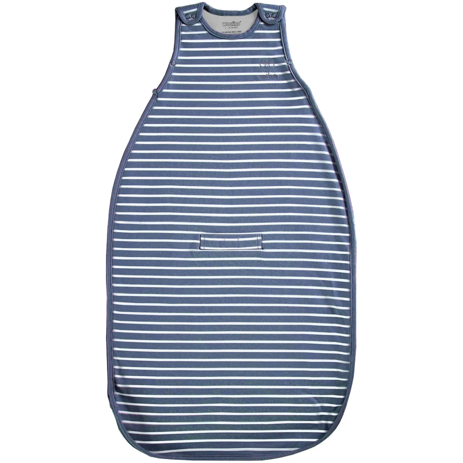 Woolino 4 Season Ultimate Baby Sleeping Bag - Merino Wool and Organic Cotton Universal Size Adjustable Sleep Sack for Baby - Two-Way Zipper Sleeping Bag (2-24 Months) - Navy Blue