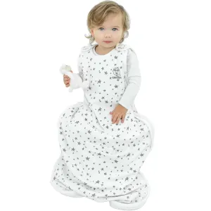 Woolino 4 Season Ultimate Baby Sleeping Bag - Merino Wool and Organic Cotton - Universal Size Adjustable Sleep Sack for Baby - Two-Way Zipper Sleeping Bag (2-24 Months) - Stars White