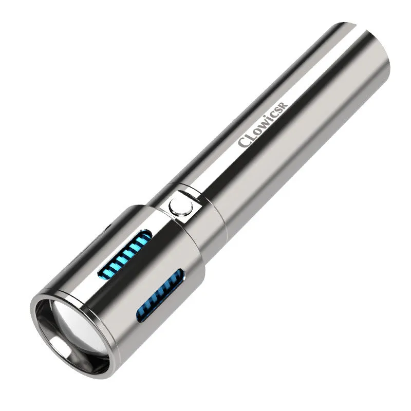 World's First High-grade Stainless Steel 100000Lumens White Laser Tactical Flashlight With 21700 Tesla Li-ion Battery 8-20 Hours High Endurance 9000M Long shot Waterproof