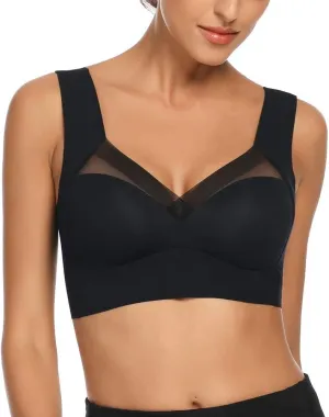 WOWENY Womens Wirefree Padded Bras Everyday Lounge Bra Sleeping Seamless Straps Bralettes Full Coverage Pullover Plus Size