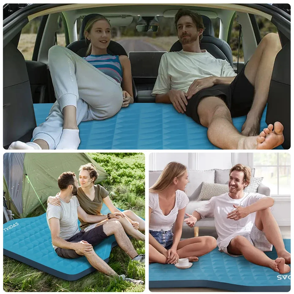 WTVIDAS 3D Self Inflating Tesla Model Y Camping Mattress Portable SUV Car PadSolid Foam &amp; Air Pump Sleeping Pad 4 Seasons