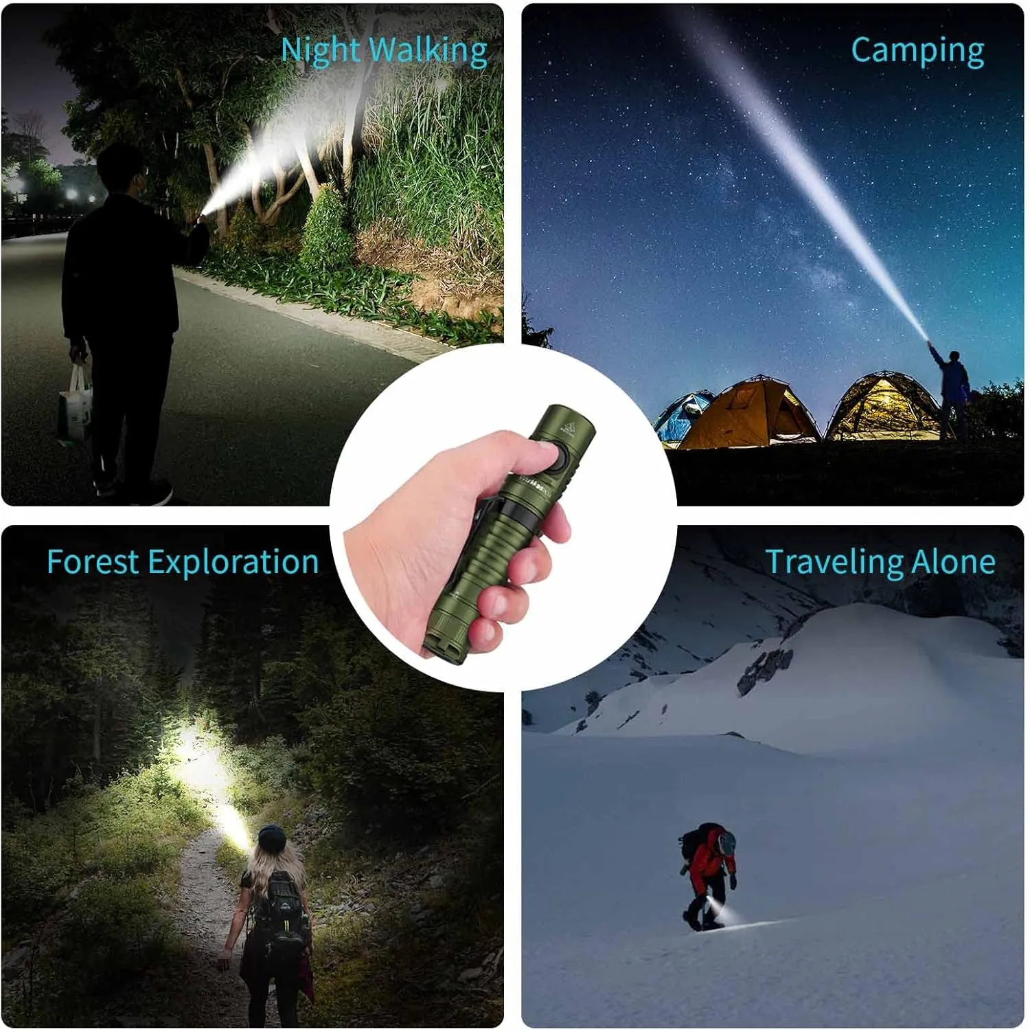 Wurkkos FC11 LED Flashlight High 90CRI Ultra Bright Max 1300Lumen EDC Torch USB C Charge,IP67 Waterproof Flashlight,Magnetic Tailcap,Great for Indoor/Outdoor Activities (FC11-Green-5000K)