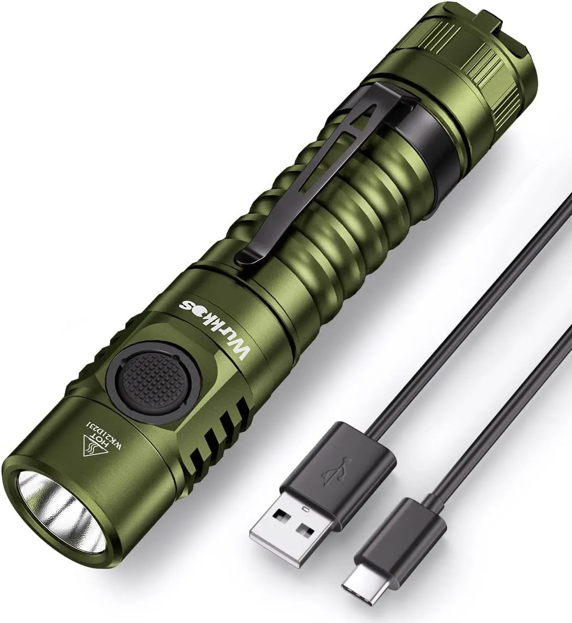 Wurkkos FC11 LED Flashlight High 90CRI Ultra Bright Max 1300Lumen EDC Torch USB C Charge,IP67 Waterproof Flashlight,Magnetic Tailcap,Great for Indoor/Outdoor Activities (FC11-Green-5000K)