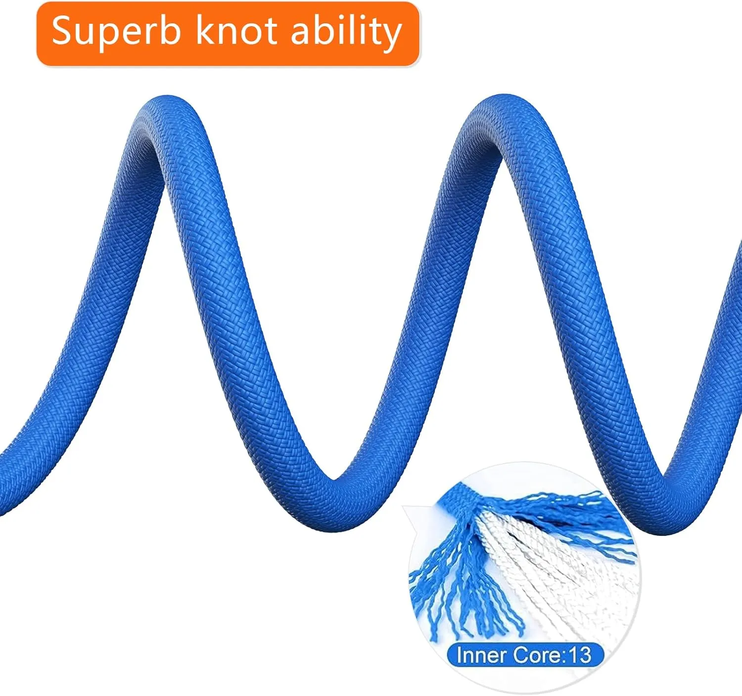 X XBEN Outdoor Climbing Rope 10M(32ft) 20M(64ft) 30M(96ft) 50M(160ft) 70M(230ft) 152M(500FT) 352M(1000FT) Static Rock Climbing Rope for Escape Rope Ice Climbing Equipment Fire Rescue Parachute
