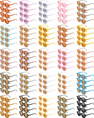 Xuhal 100 Pairs Bulk Kids Sunglasses Party Favor Cute Round Glasses for Toddler Girl Boy Age 3 to 10 Outdoor Beach Pool Sport