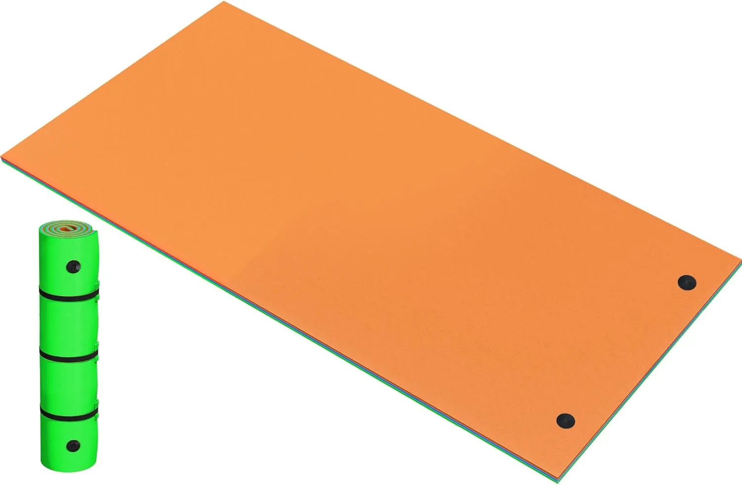 YITAHOME 9'/12' Lily Pad Floating Mat for Lake and Pool, Portable Outdoor Water Floating Mat, 3-Layer XPE Floating Island for Boat, Beach, Ocean, Orange