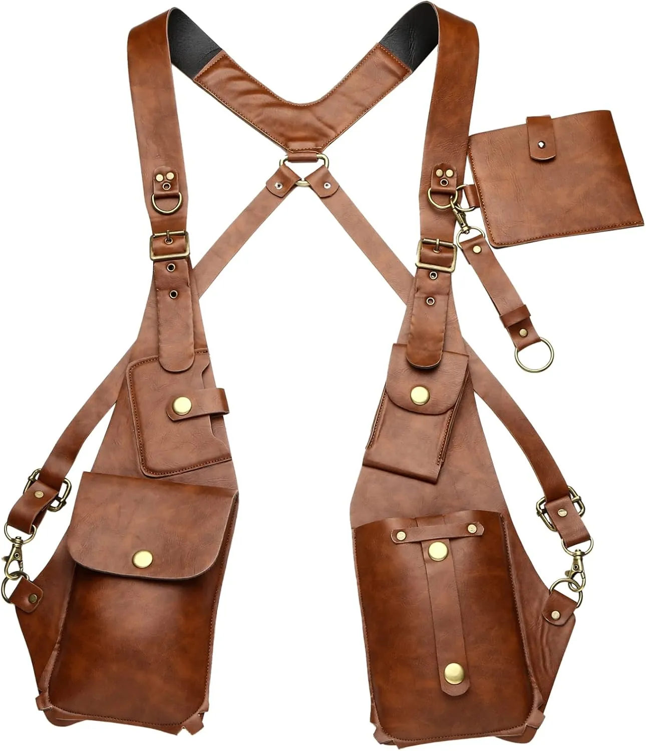 YiZYiF Women Mens Leather Hidden Underarm Shoulder Bag Double Shoulder Pouch Outdoors Mobile Phone Holster Bag