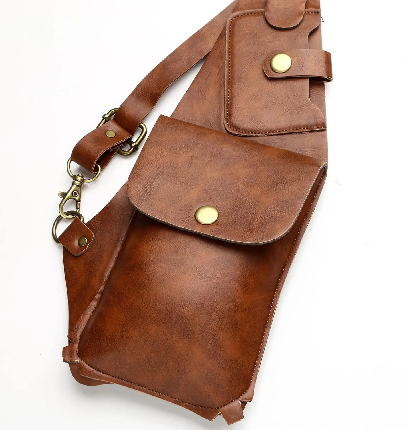 YiZYiF Women Mens Leather Hidden Underarm Shoulder Bag Double Shoulder Pouch Outdoors Mobile Phone Holster Bag
