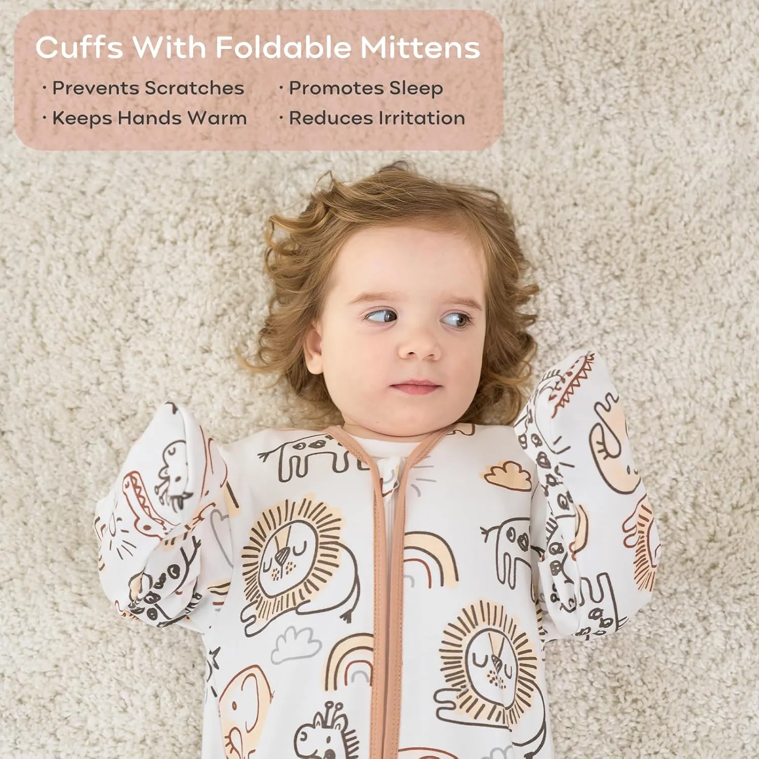 Yoofoss Baby Sleep Sack 0-6 Months Long Sleeve Wearable Blanket Baby 100% Organic Cotton 2-Way Zipper 0.5 Tog Newborn Sleeping Sack, Lightweight(Small)
