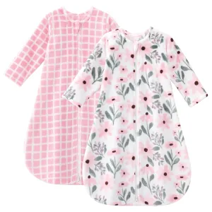 Yoofoss Long Sleeve Fleece Baby Sleep Sack 18-24 Months, 2 Pack TOG 1.5 Baby Wearable Blanket with 2-Way Zipper, Toddler Sleeping Sack, Soft Warm