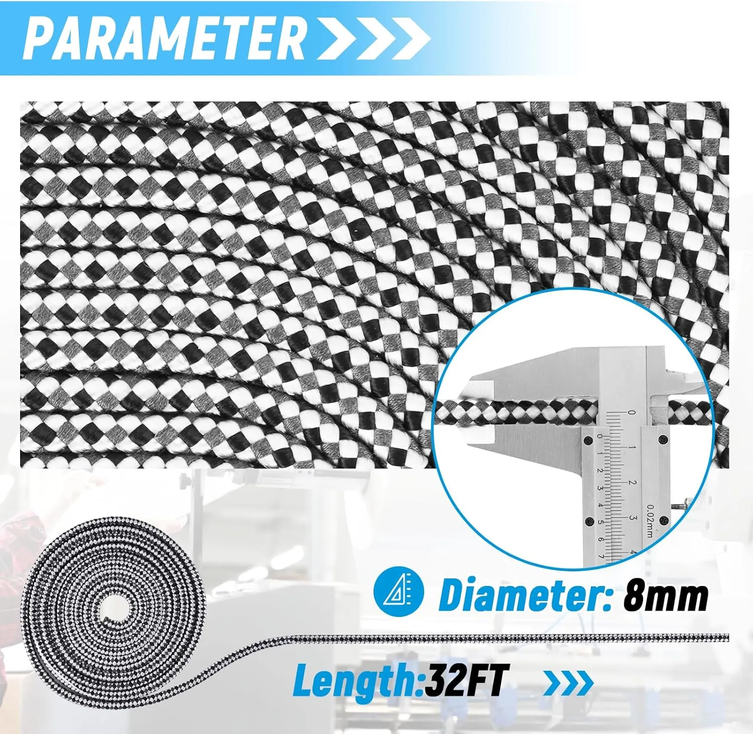 YUCHENGTECH Anti Static Copper Rope O.D.8mm 32FT Anti Static Cord Static Eliminator Static Electricity Remover Industrial for Laminating Machine Printing Machine Film Machine (32FT)