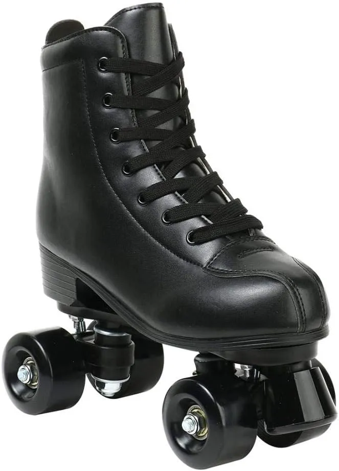 YYW Roller Skates for Women Men, High Top PU Leather Classic Double-Row, Indoor Outdoor, Beginner Shoes Bag