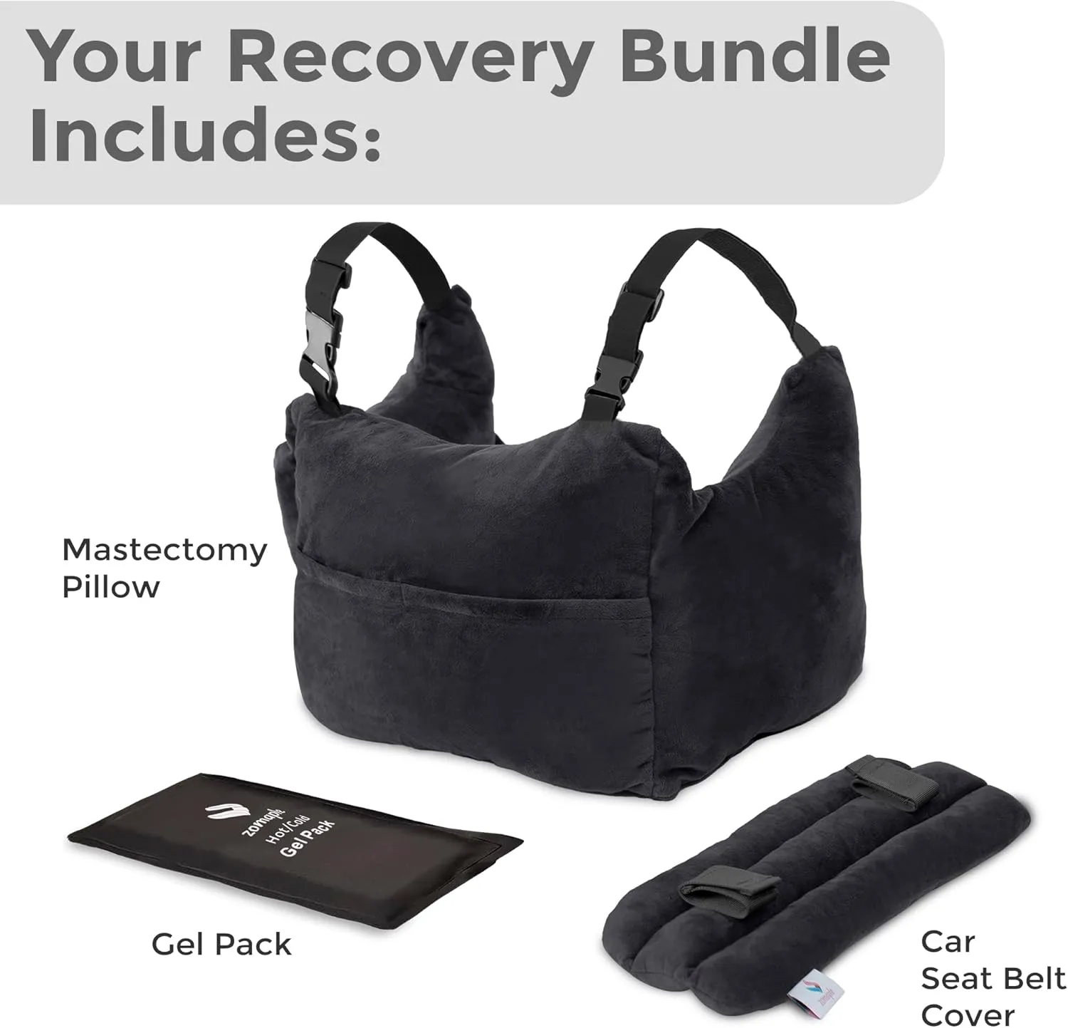 Zomaple Mastectomy Pillow - Post Surgery Pillow, Mastectomy Recovery Must Haves, Breast for After Heart Surgery, Reduction & Augmentation Patients Sleeping, Recovery Seatbelt Protection-Surgery Gift