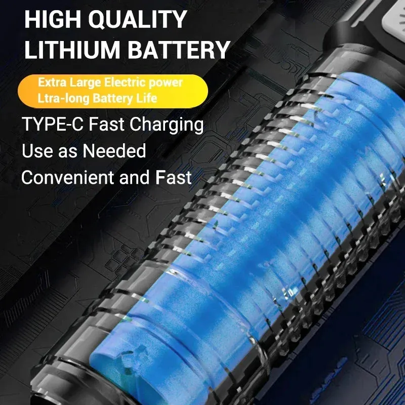 Zoom Flashlight USB Rechargeable Outdoor Camping