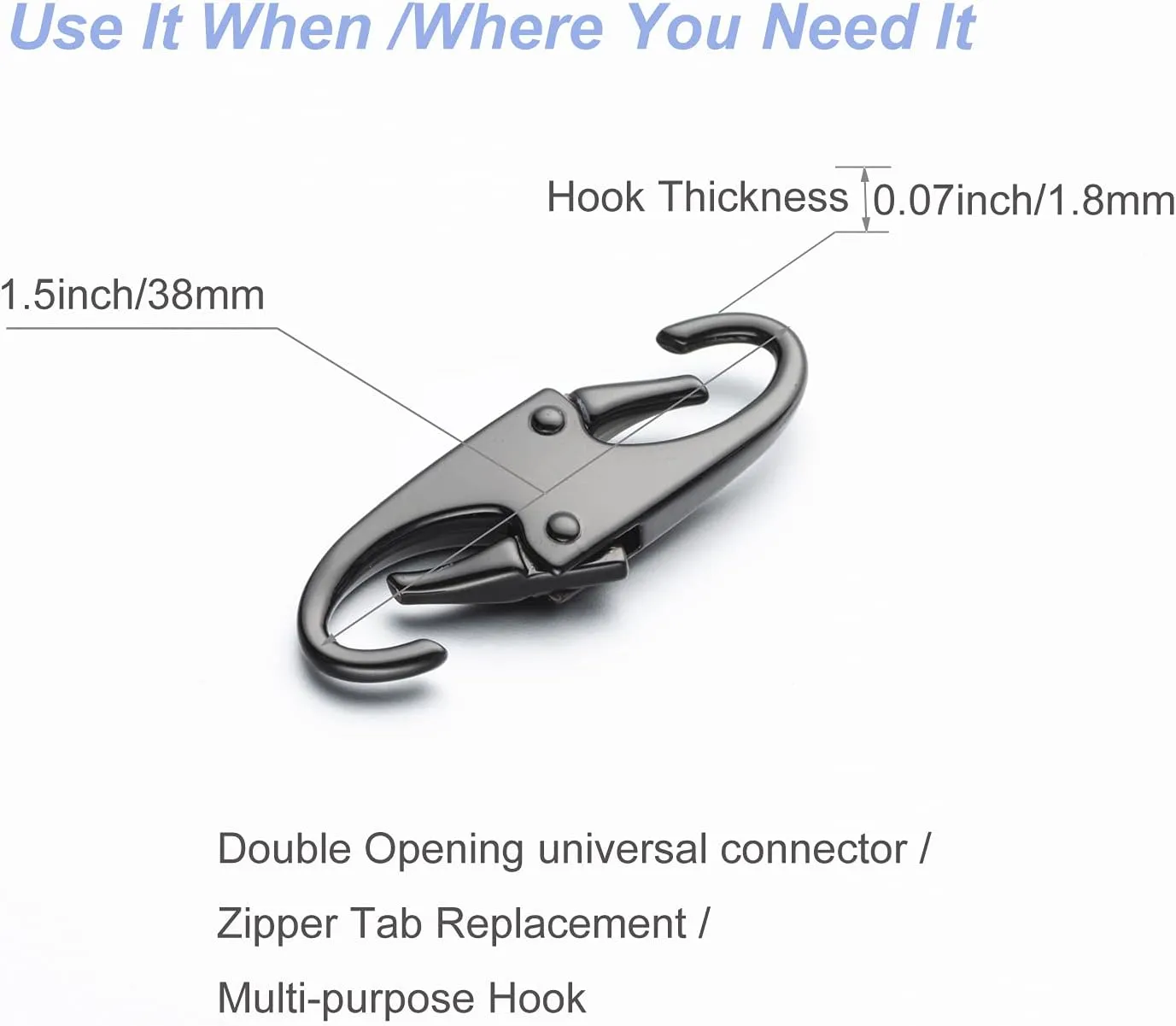 Zpsolution Zipper Clip Theft Deterrent - Backpack Zipper Lock, Quick Disconnect Clip - Key Holder Add-on
